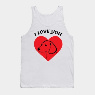 I Love You Dog in Heart gift Tank Top